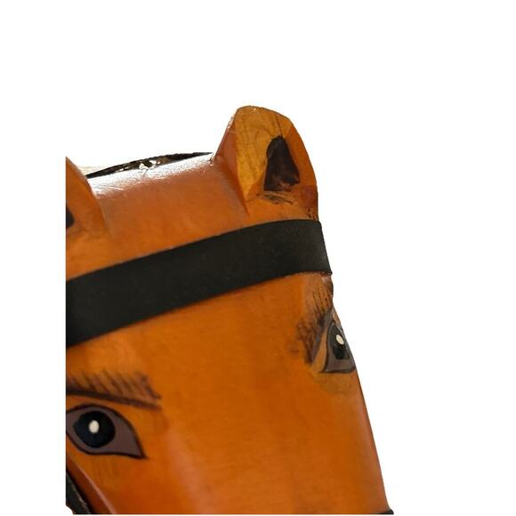 Vintage Folk Art Handcrafted / Handpainted Wooden Rocking Horse 17” X 11” - Picture 9 of 9